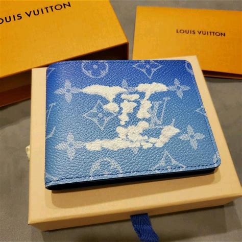 louis vuitton slender wallet clouds monogram blue|slender wallet clouds blue.